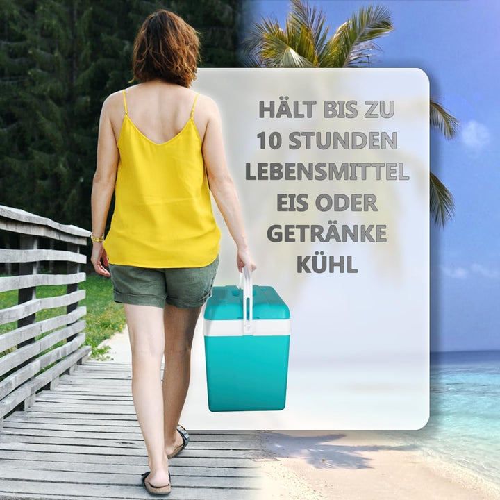 Kühlbox Isolierbox Kühltasche Camping Thermobox Isoliertasche Grau Kühlbox 35L TÜRKIS, Kühlbox 35L T