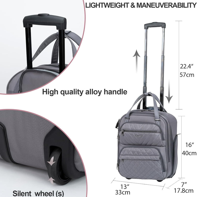 KROSER Handgepäck Koffer Trolley 40cm, Carry On Untersitzer Multifunktional 16-Zoll Leichter Über-Na