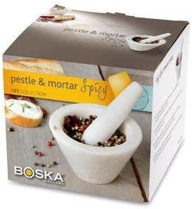 Boska Mörser Spicy/speziell für Gewürze/Spülmaschinenfest/Granit/Weiss / 100 x 100 x 60 mm