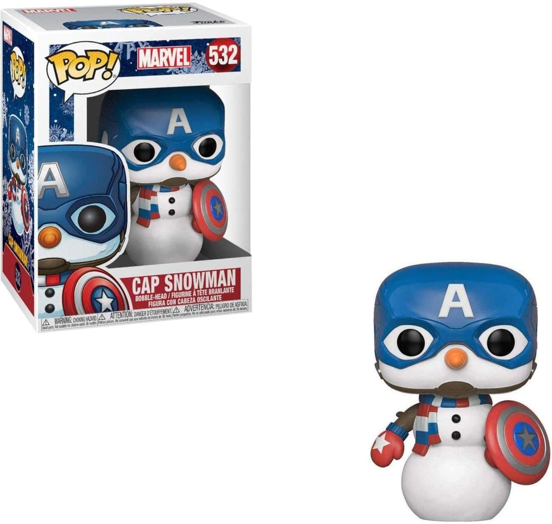 Funko Pop! Bobble Marvel: Holiday - Captain America - Vinyl-Sammelfigur - Geschenkidee - Offizielle