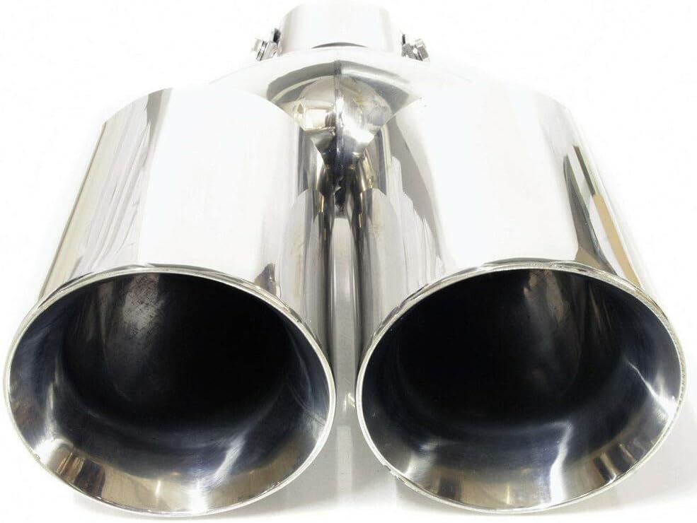 Auspuffblende Endrohr Auspuff Doppel Universell Schalldampf Endrohrblenden Blende Sport Edelstahl Ru