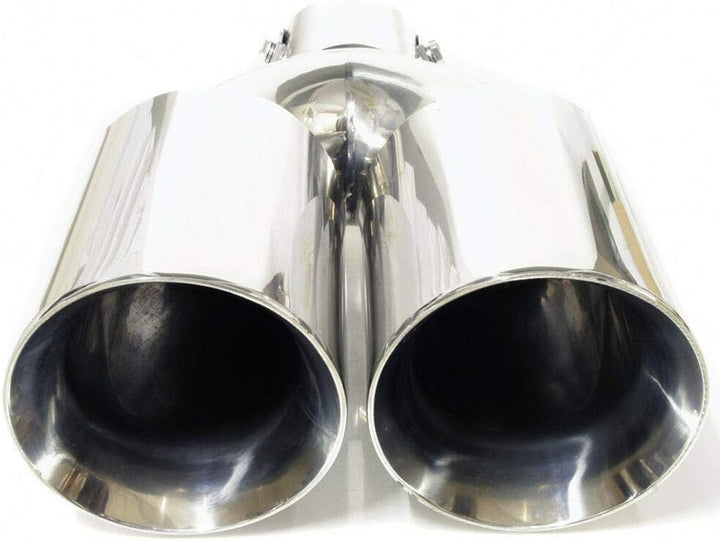 Auspuffblende Endrohr Auspuff Doppel Universell Schalldampf Endrohrblenden Blende Sport Edelstahl Ru