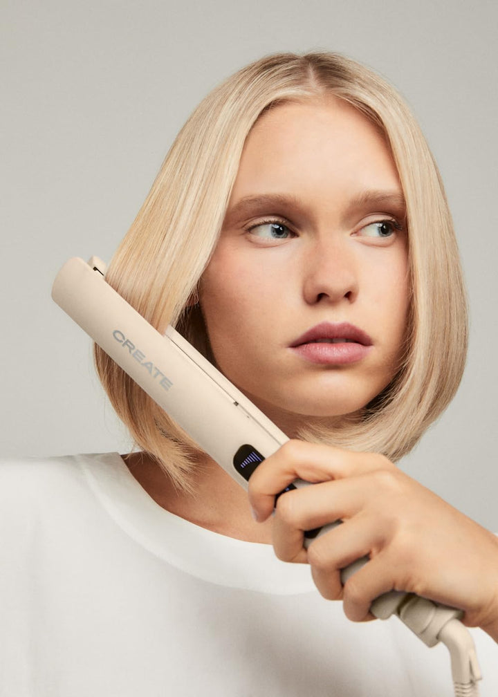 CREATE/CERAMIC STYLER SLIM/Keramikbeschichteter Haarglätter Sand/Digitales Glätteisen, 9 Temperature