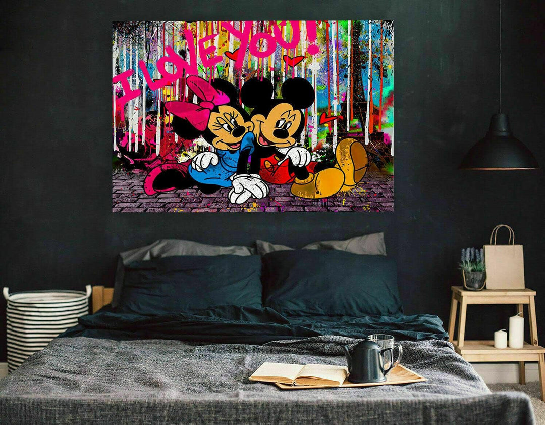 Magic Canvas Art Micky Maus Pop Art Kunst Leinwandbild 1- teilig Hochwertiger Kunstdruck Wandbilder