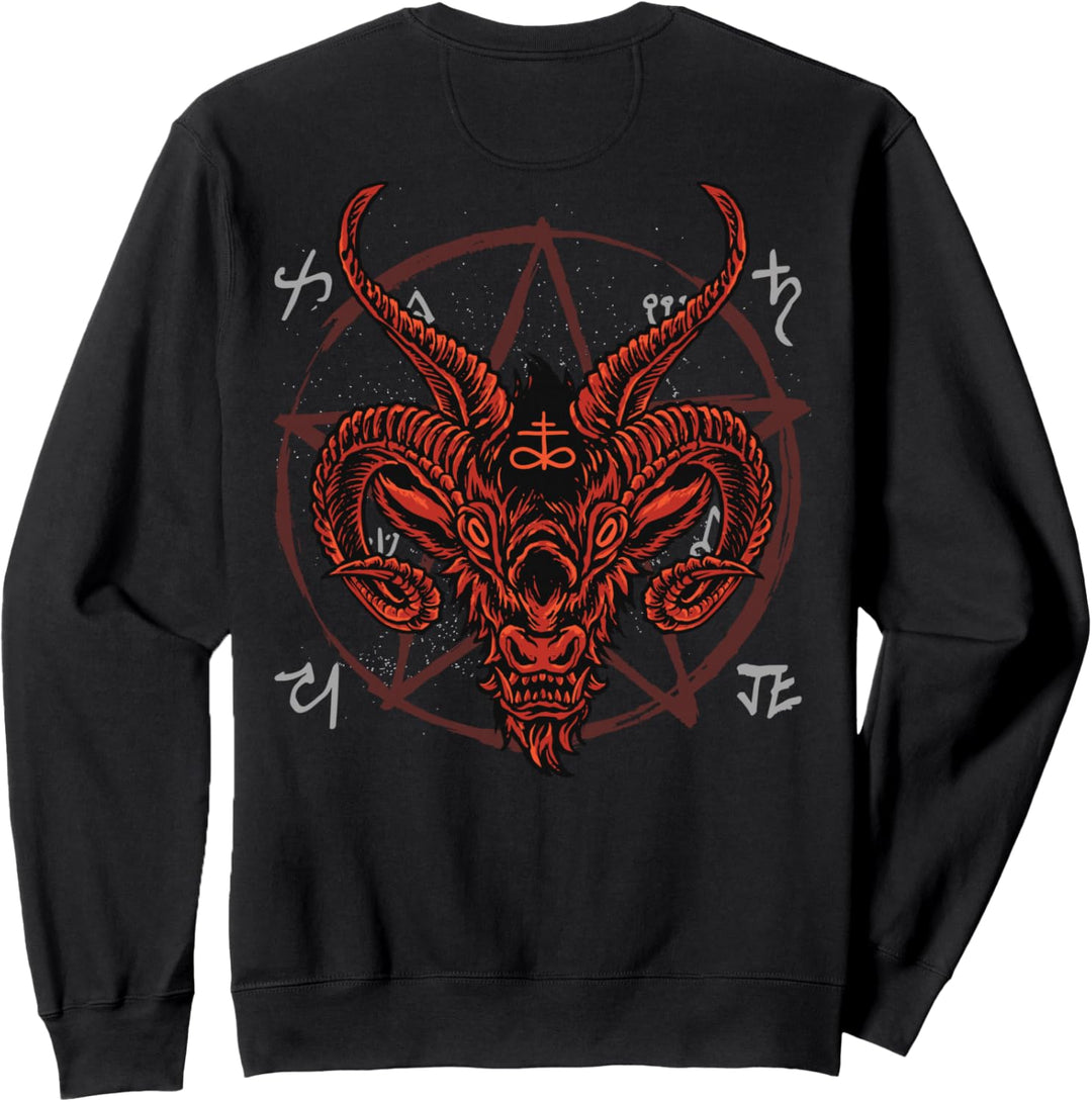 BACKPRINT Satan Antichrist Luzifer Teufel 666 Baphomet Sweatshirt