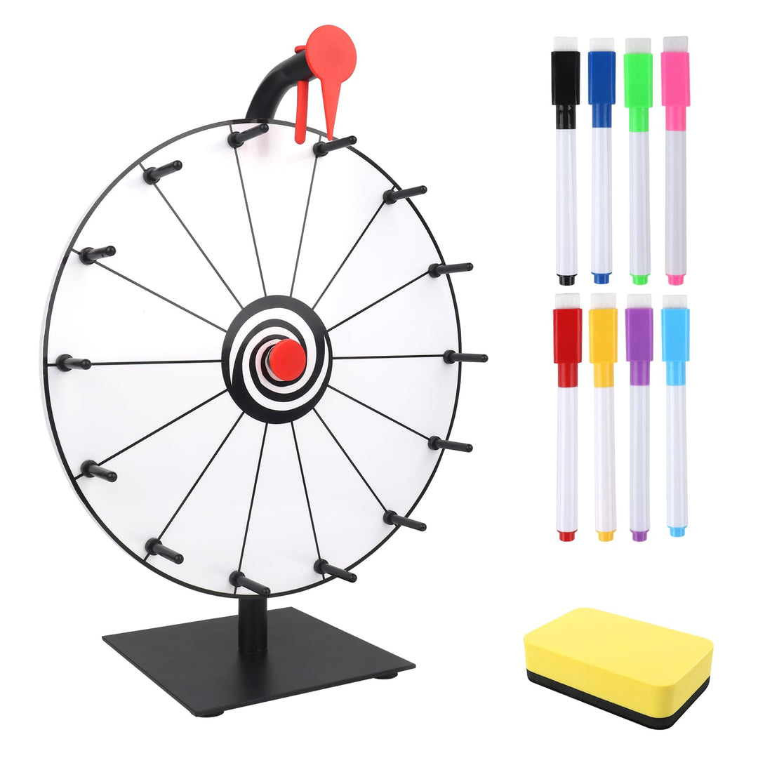 Glücksrad zum Drehen, 30cm Glücksrad zum Selbstgestalten mit 14 Slots, Roulette-Spinner des Glücks,