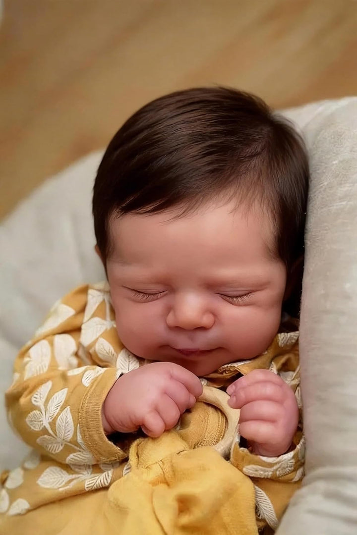 Zero pam Reborn Baby Puppen Vollsilikon Lebensecht-48CM Silikon Baby Mädchen Mit Haaren, Wie Echtes