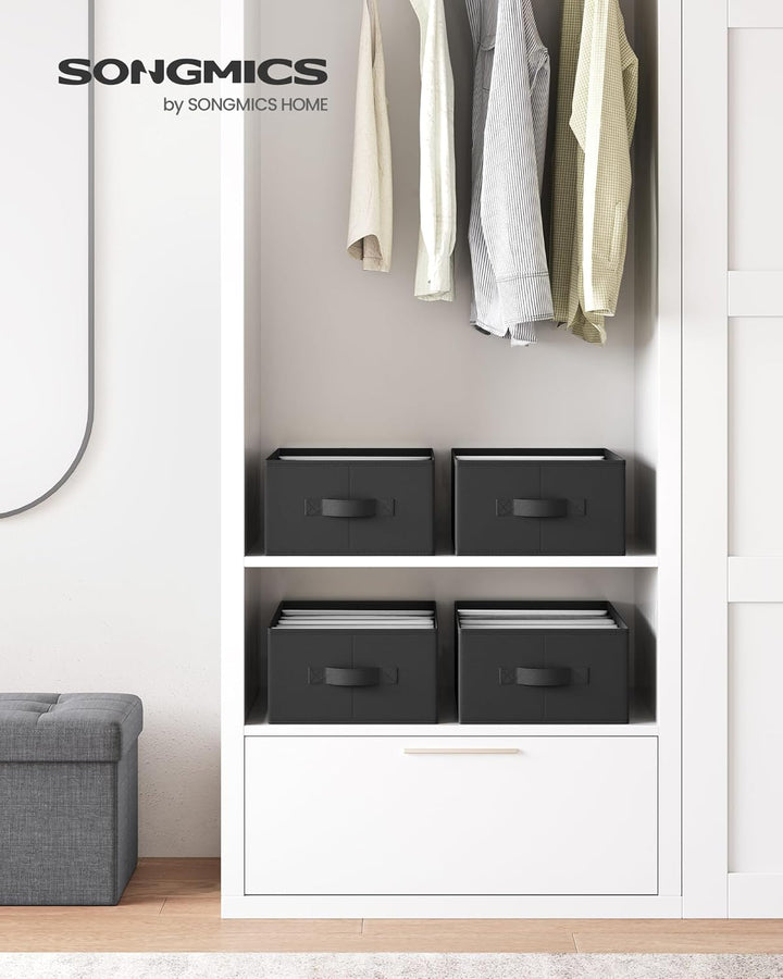 SONGMICS Kleiderschrank-Organizer 4er Set, Aufbewahrungsbox 6 Fächer, Schubladen-Ordnungssystem, Ord