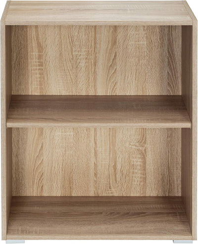 Casaria® Bücherregal 77x60x28cm Weiss Holz 2 Fächer Boden Höhenverstellbar 150kg Belastbarkeit Kipps