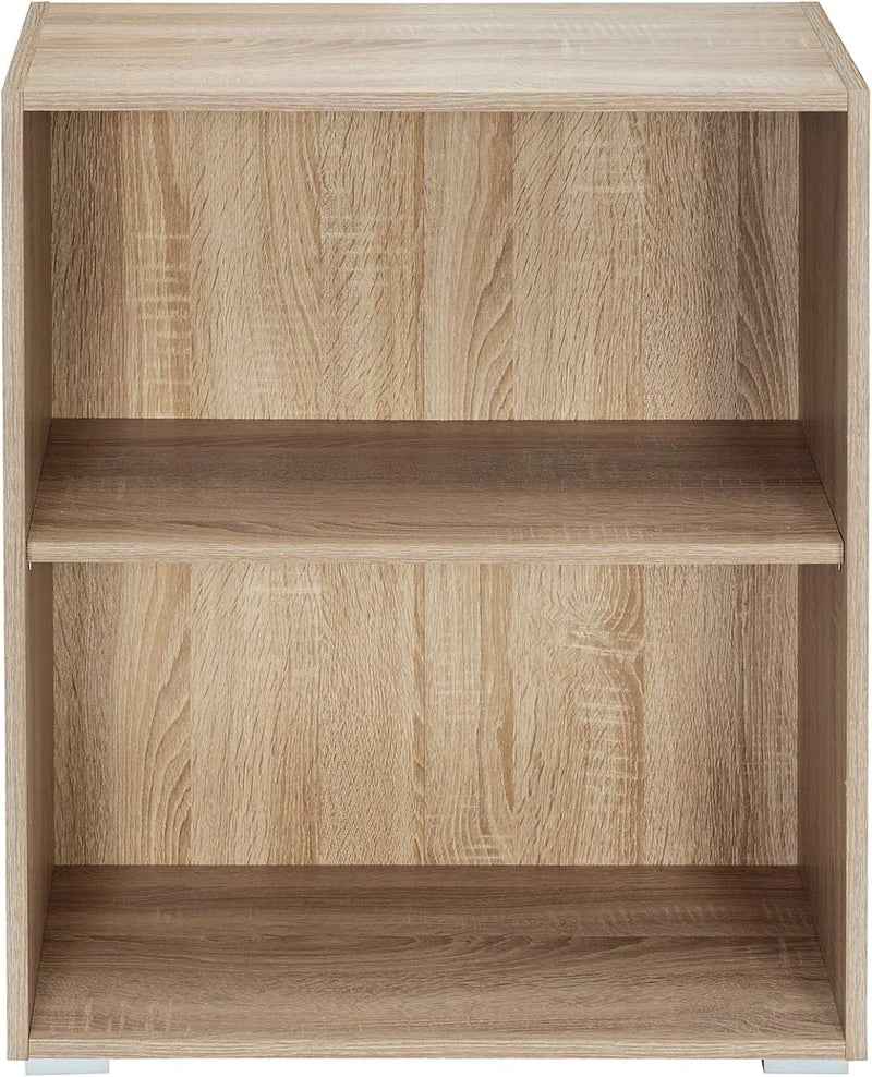 Casaria® Bücherregal 77x60x28cm Weiss Holz 2 Fächer Boden Höhenverstellbar 150kg Belastbarkeit Kipps