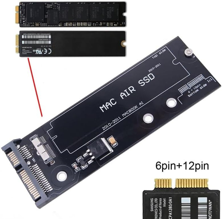 CY USB 3.0 zu SATA 22Pin & 12+6Pin SSD PCB Disk Drive Kabel Adapter kompatibel mit 2010 2011 MAC Air