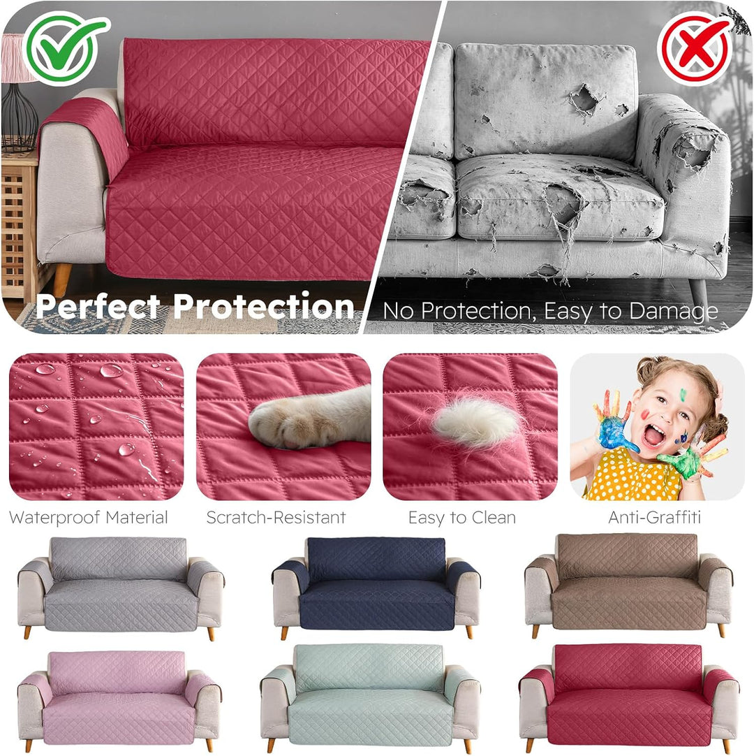PETCUTE Sofabezug Sofaüberwurf Anti-Rutsch Sofa schonbezug wasserdichtes Sofabezüge Quilted Sofabezü