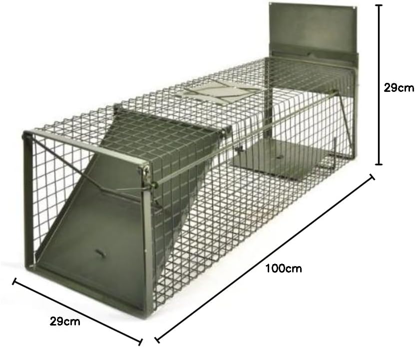 KrapTrap® Marderfalle, Tierfalle, Katzenfalle, Lebendfalle, schräge Klappe 100 x 29 x 29 cm