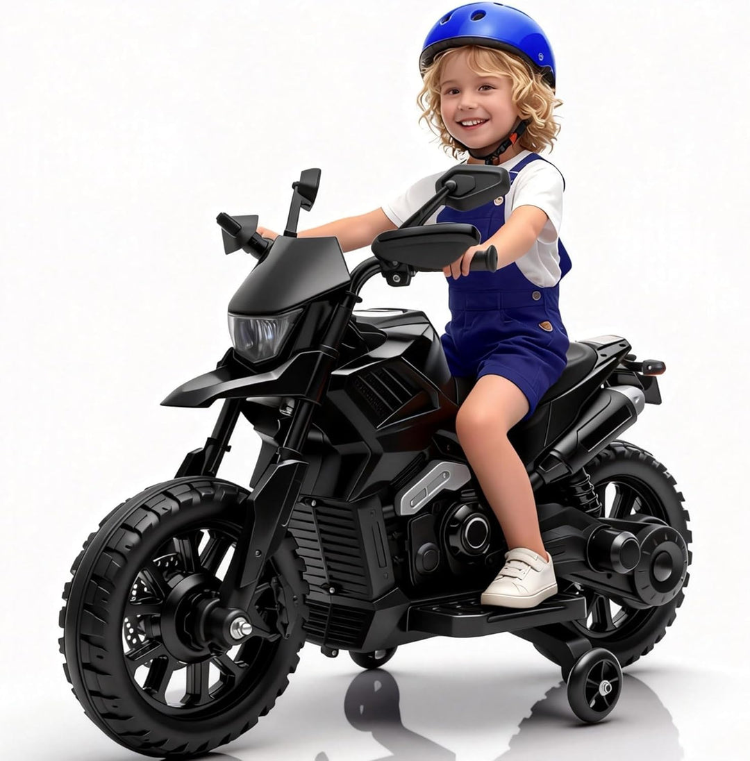 6V Elektro Motorrad Kinder, Kindermotorrad Mit 3 Geschwindigkeiten, Stützrädern, Max 6 Km/h, Bis Zu