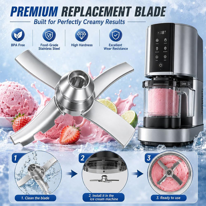 Ersatz Paddelklinge für Ninja Creami NC300, Edelstahl Eismaschine Messer Zubehör, Ersatzteile Klinge