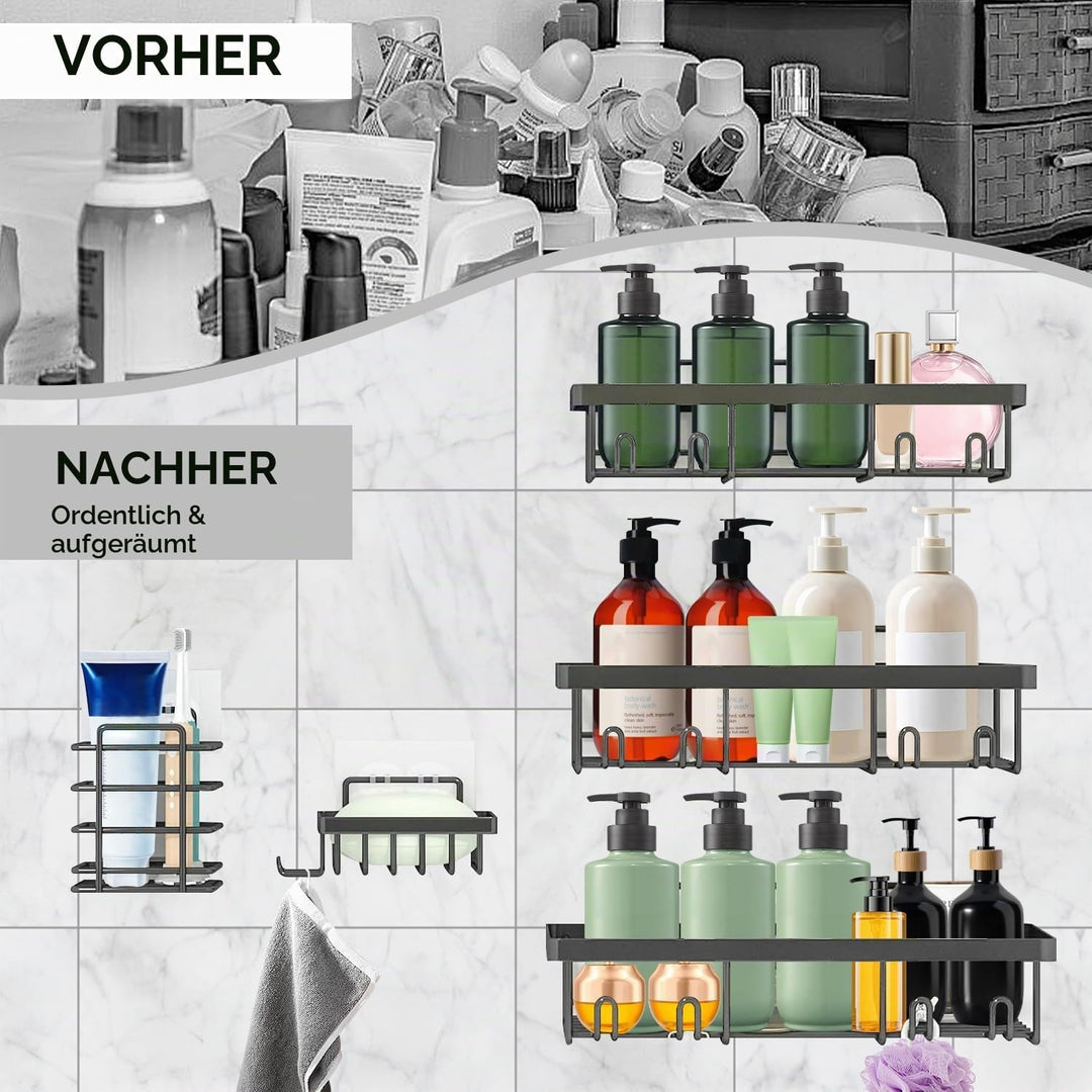 Esteopt Duschablage Ohne Bohren: rostfreie Badezimmer,Shampoo Halterung,Bathroom Organizer Shelf,sel
