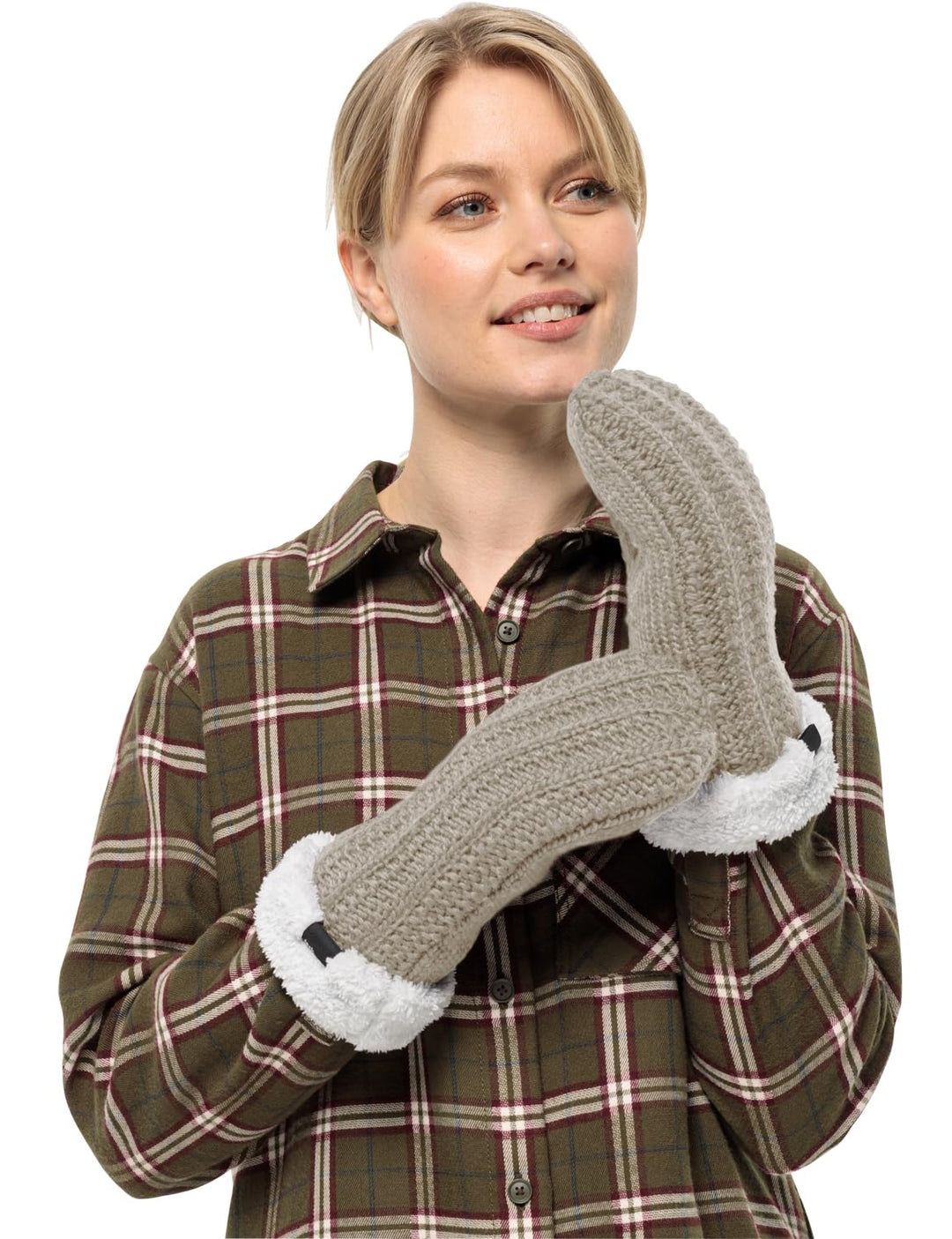 Jack Wolfskin Damen Highloft Knit Mitten W Handschuh S dusty grey, S dusty grey