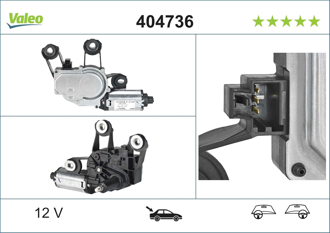 VALEO 404736 Wischermotor VALEO Heckwischermotor 404736 FORD FIESTA V JH JD FIESTA VAN FUSION