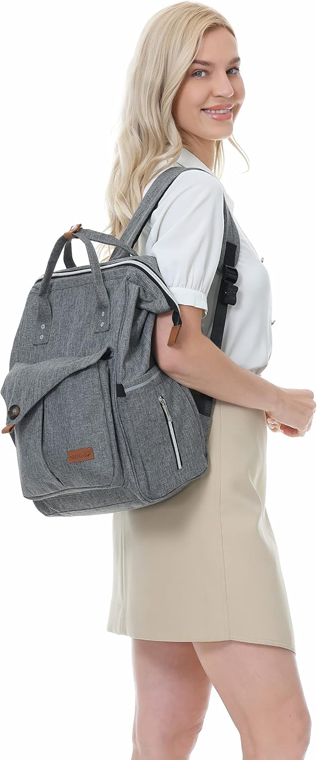 NEOtech Care Wickeltasche Rucksack für Baby Mädchen/Junge, breite Öffnung, Multifunktions-Organisati