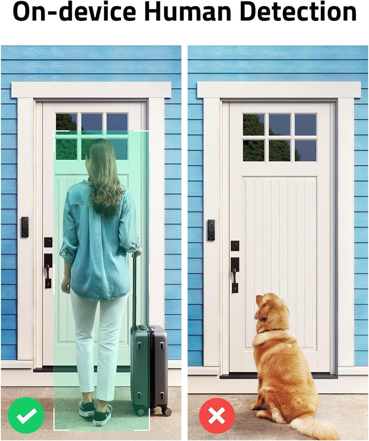 eufy Security Video Doorbell 2K HD Kabellose Sicherheitskamera mit Türklingel & Türglocke, Akkubetri