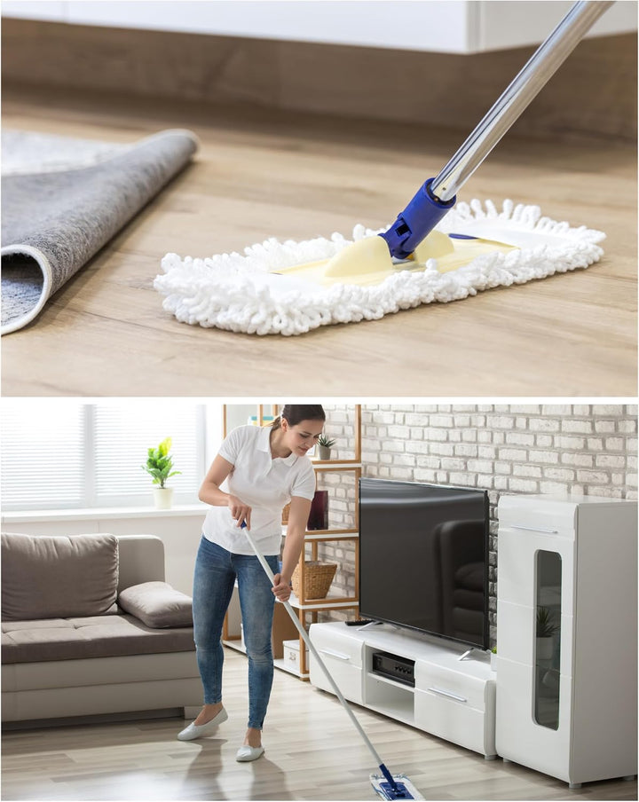 Wisch Star Wischmopp Bezug 50 cm aus Baumwolle in Weiss | 10 x Bodenwischer Bezug, Ersatzbezug mit T