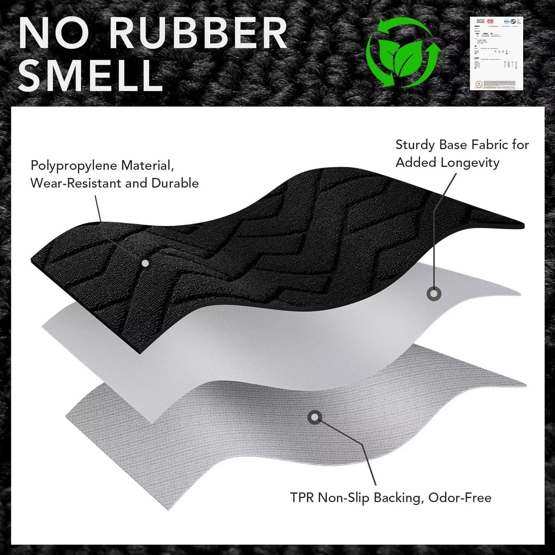 Biscpro Fussmatte Schwarz 60x90cm Innen und Aussen Waschbar Fussmatte Wasserdicht Türmatte Rutschfes