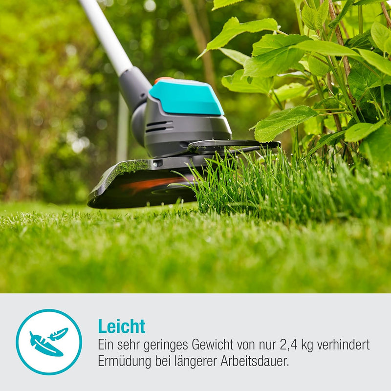 Gardena Akku-Trimmer EasyCut 23/18V P4A ohne Akku: Rasentrimmer mit 230 mm Schnittkreis, verstellbar