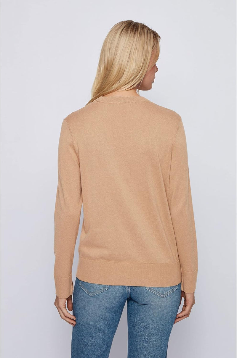 BOSS Damen C_fibinna Pullover XL Medium Beige262, XL Medium Beige262