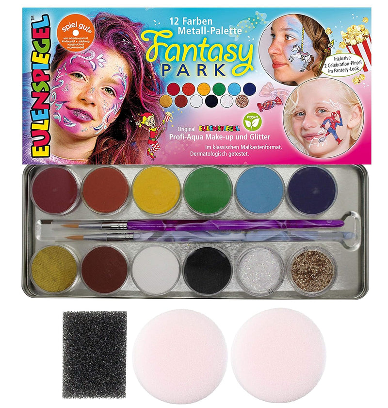 Eulenspiegel 212257 - Schminkpalette Fantasy Park, vegan, Schminkset, Kinderschminken, Karneval, Fas