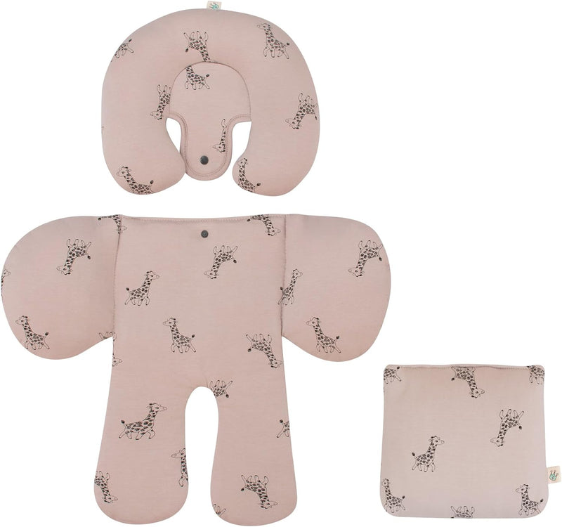 JYOKO KIDS Sitzverkleinerer Antiallergikum Universal Baby 100% Baumwolle (Giraffe, Enthält Kopf-, ei