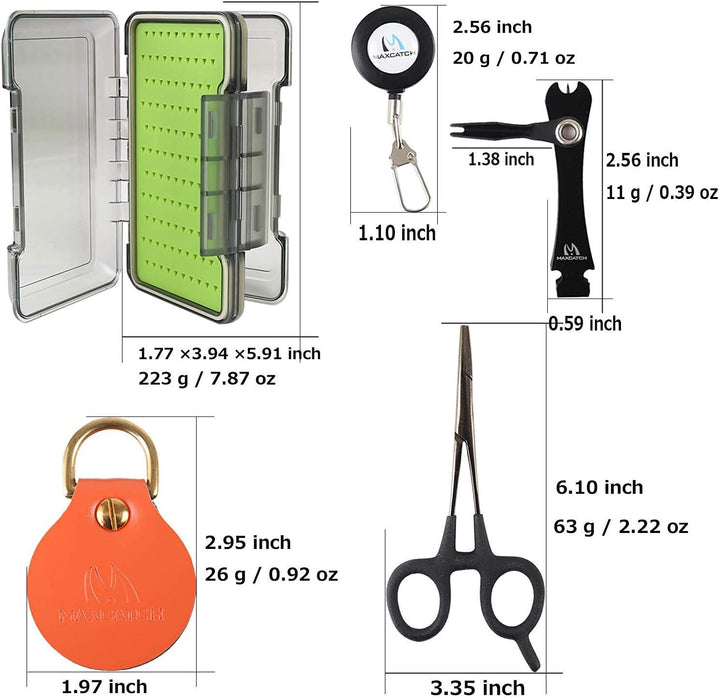 MAXIMUMCATCH Fliegenfischen Zubehör Kombi Schnur knipser/Retractor/Hanken-Lösezange /Vorfachstrecker