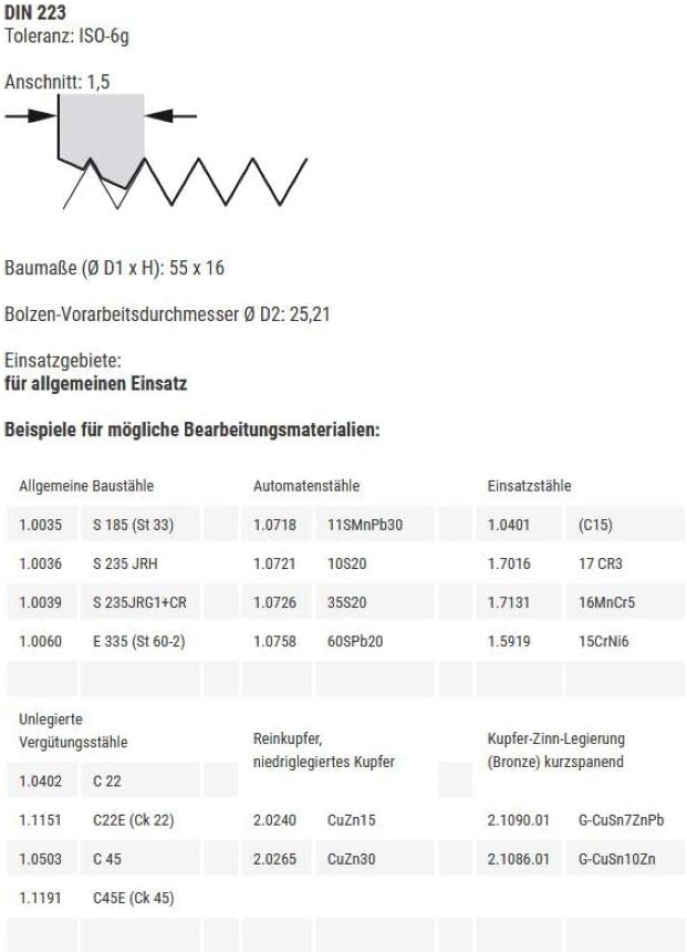 Schneideisen UNF 1" x 12 - HSS BAER Gewindeschneider - Aussengewindeschneider - Gewindeschneideisen,