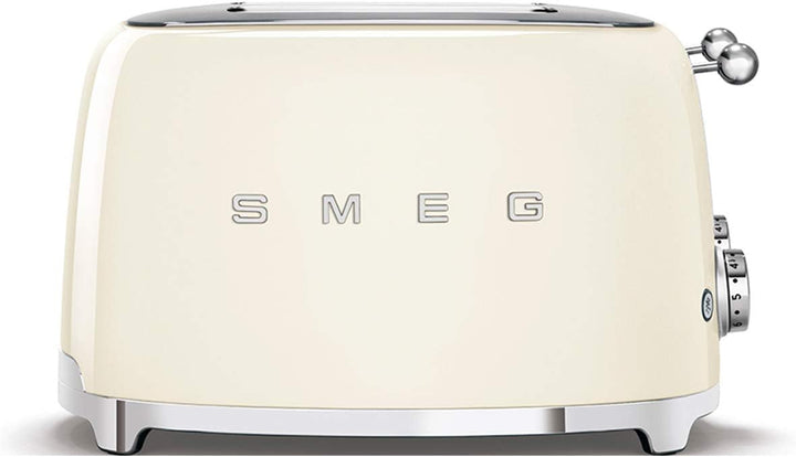 Smeg, 4x4 TSF03CREU -Toaster, 4 Schlitze für 4 Scheiben, 6 Vergoldungsniveaus, Heizfunktion, Abtau-