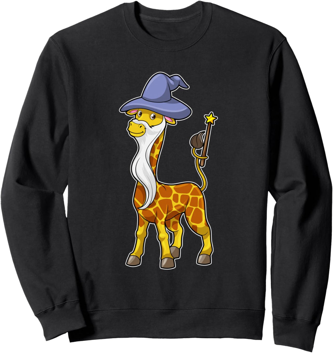 Giraffe Zauberer Zauberstab Hut Sweatshirt