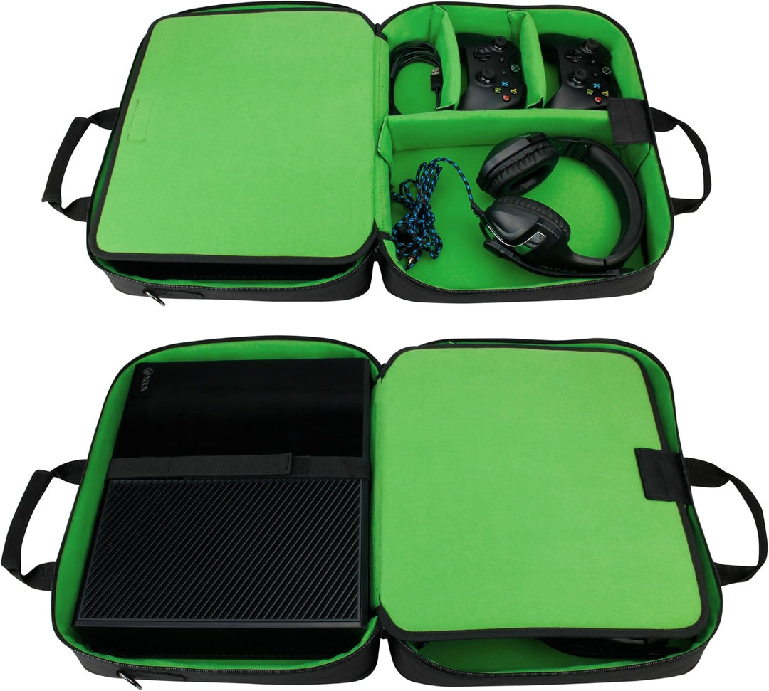 USA Gear Tragetasche für Gaming Konsolen - Schutz Konsolentasche mit Schultergurt und Unterteilbaren