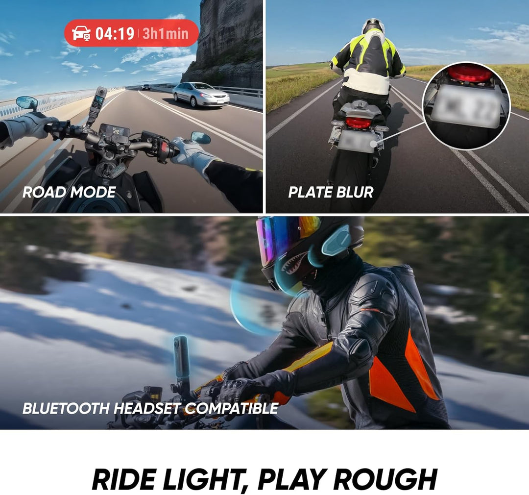 Insta360 X4 Air Motorrad-MultiView-Bundle (Ultimativ) – 165 g leichte 8K 360°-Kamera, Unsichtbarer S