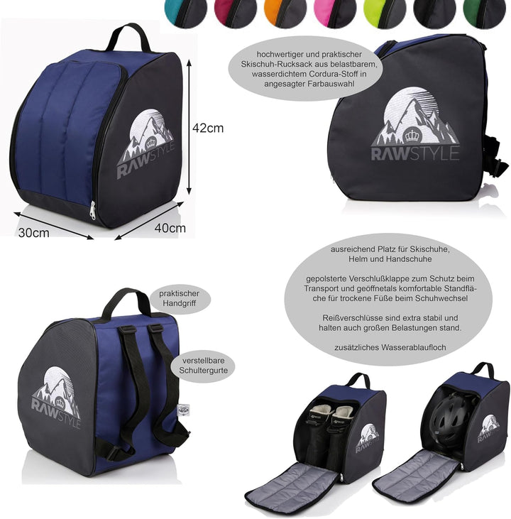 Rawstyle Skitasche Ski-Schuh-Tasche Set SKI-Tasche 160cm oder 180cm wasserdicht Ski Bag Ski Cover Wi