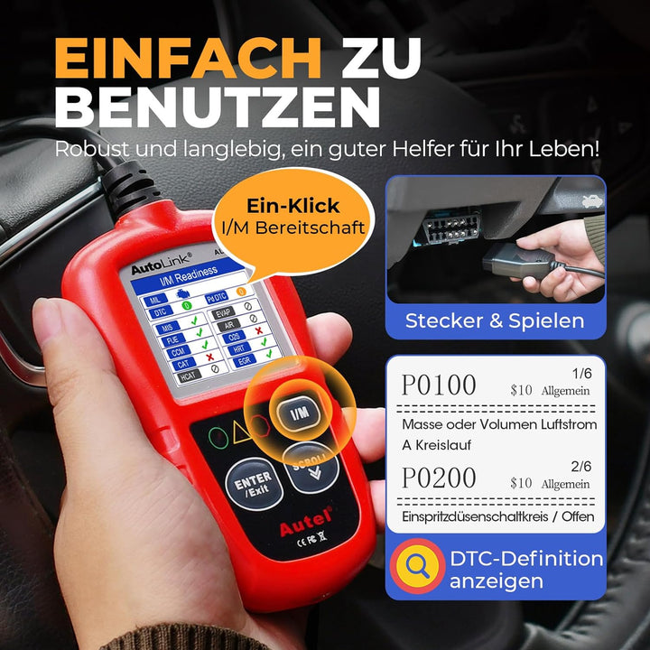 AL319 obd2 Diagnosegerät für alle Fahrzeuge,Fehlercode für obd2 Diesel und Benzin Fahrzeuge,MIL ausc