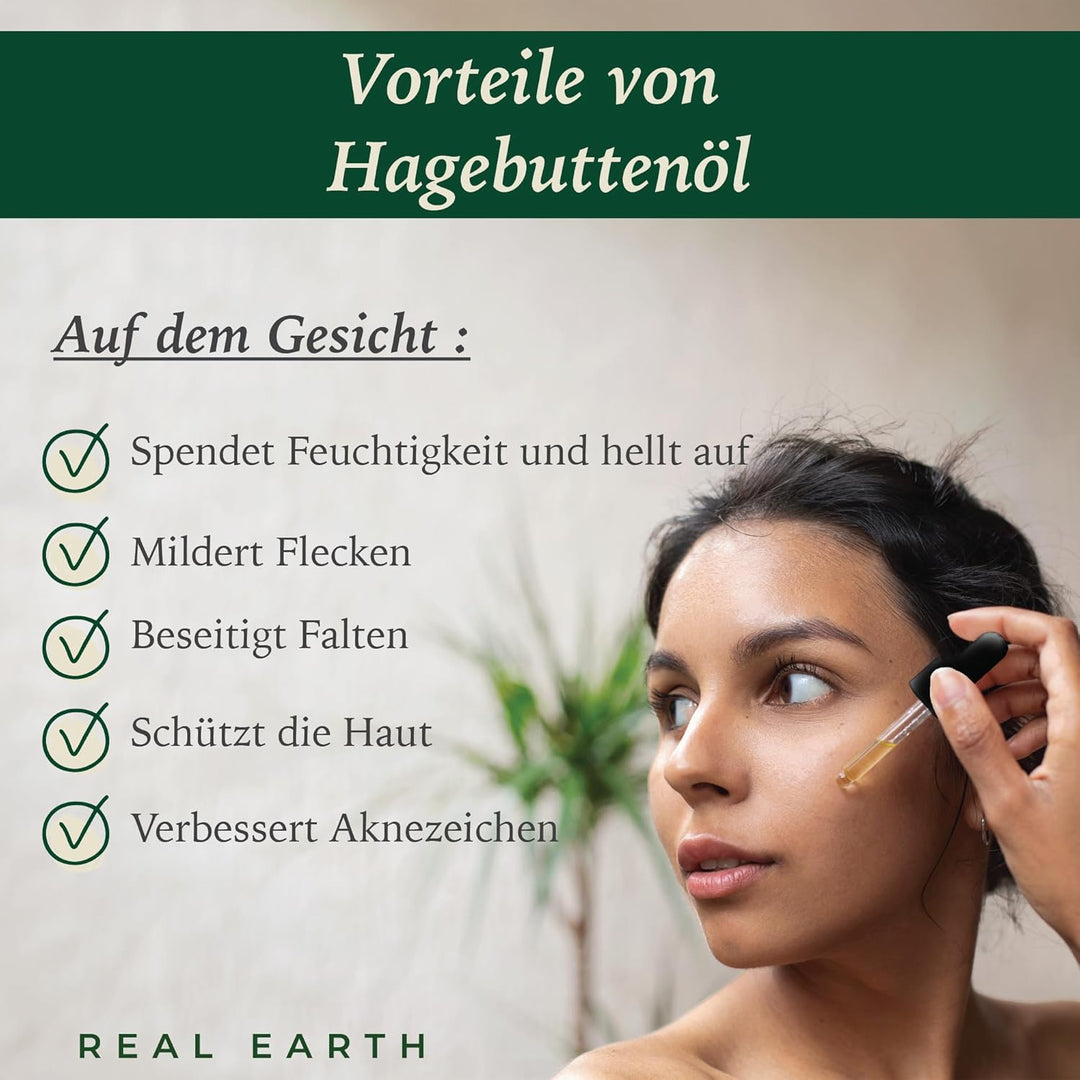 Hagebuttenöl 100% rein &amp; kaltgepresst; Heilendes, Anti-Dehnungsstreifen, Anti-Falten und regeneriere