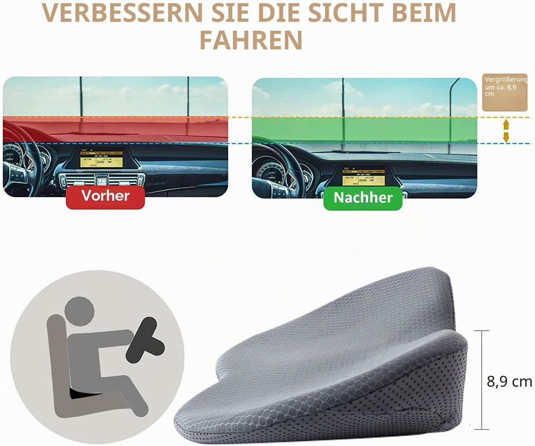 Autositzkissen,Ergonomisches Sitzkissen für Auto,Memory Foam Autositzauflage,keilkissen für Autositz