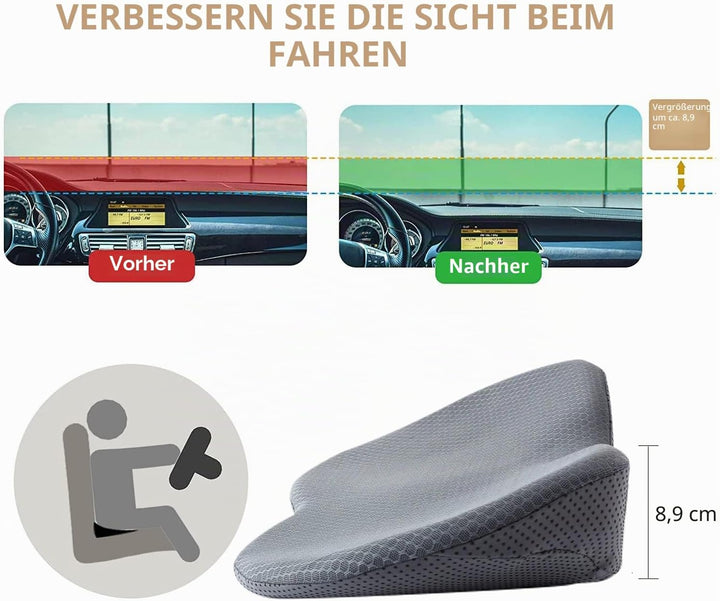 Autositzkissen,Ergonomisches Sitzkissen für Auto,Memory Foam Autositzauflage,keilkissen für Autositz