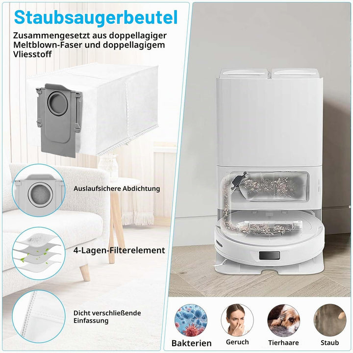 26 Stück Zubehör für Roborock Saros 10R/Qrevo Curv 2 Pro/Qrevo CurvX Saugroboter,2 Hauptbürste,4 HEP