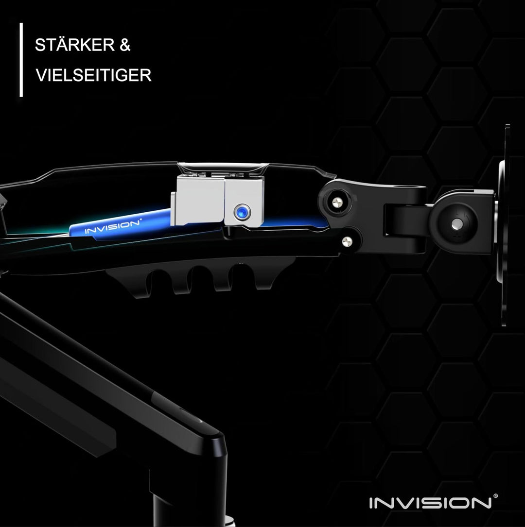 Invision Monitor Halterung 2 Monitore für 19 bis 32-Zoll-Bildschirme – VESA 75 &amp; 100 mm Schreibtisch