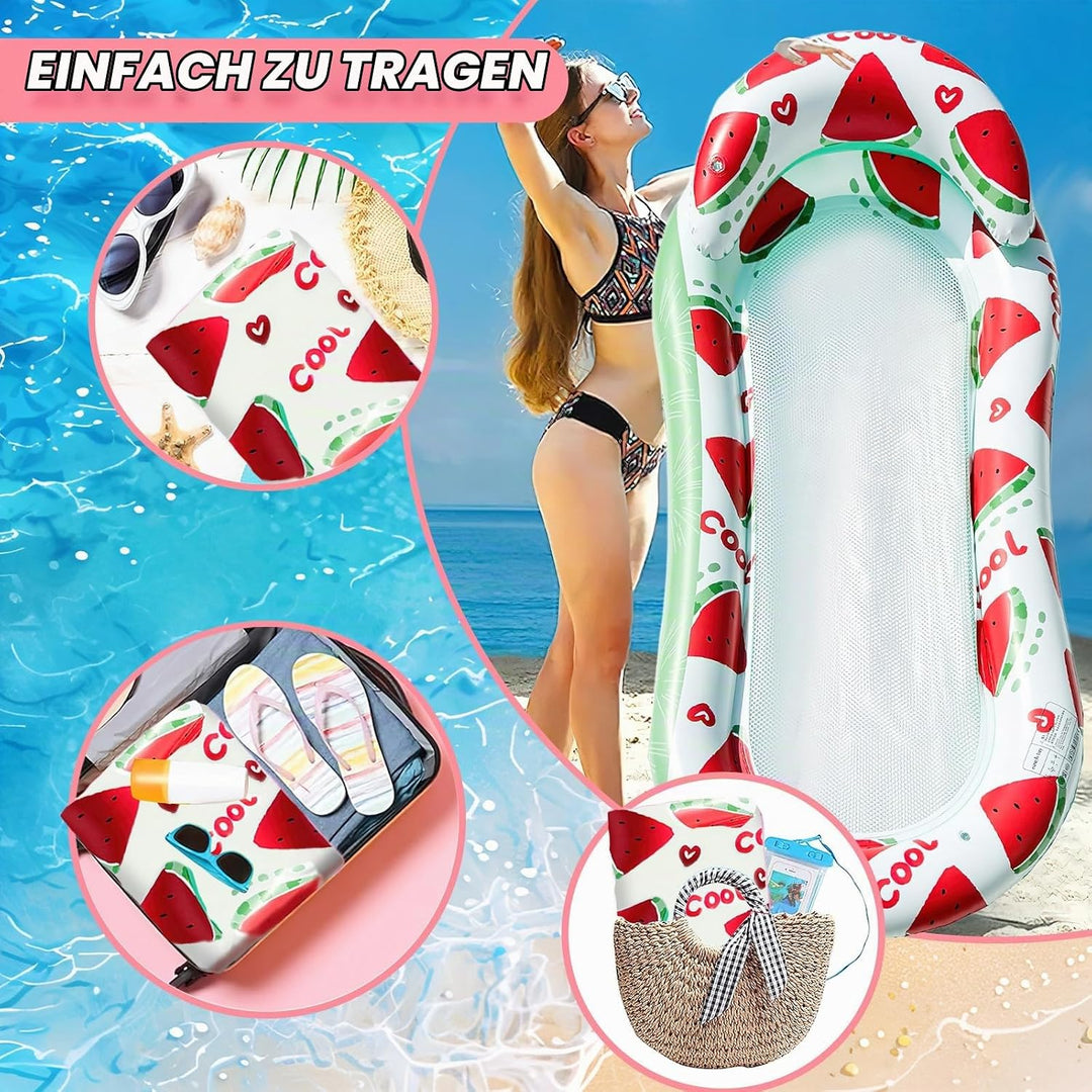 Schwimmmatte Netz, Shyllin Poolliege, Tragbar und Langlebig, Wasser HäNgematte, Geeignet zum Fotogra