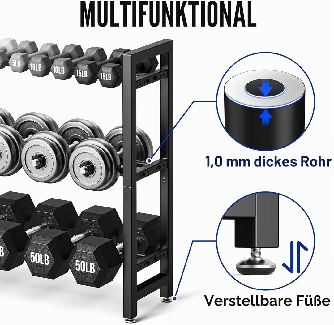 Hantelregal, Hantelständer Kurzhanteln für das Home Gym 3-stufiges, 3-stufiges