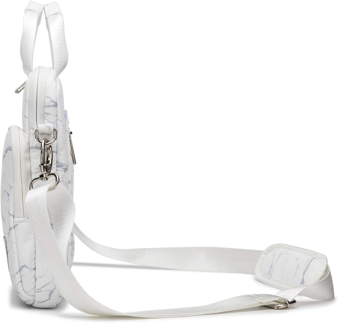 Kinmac 360 Degree Laptop Messenger Shoulder Bag, 15 inch-15.6 inch Weisser Marmor