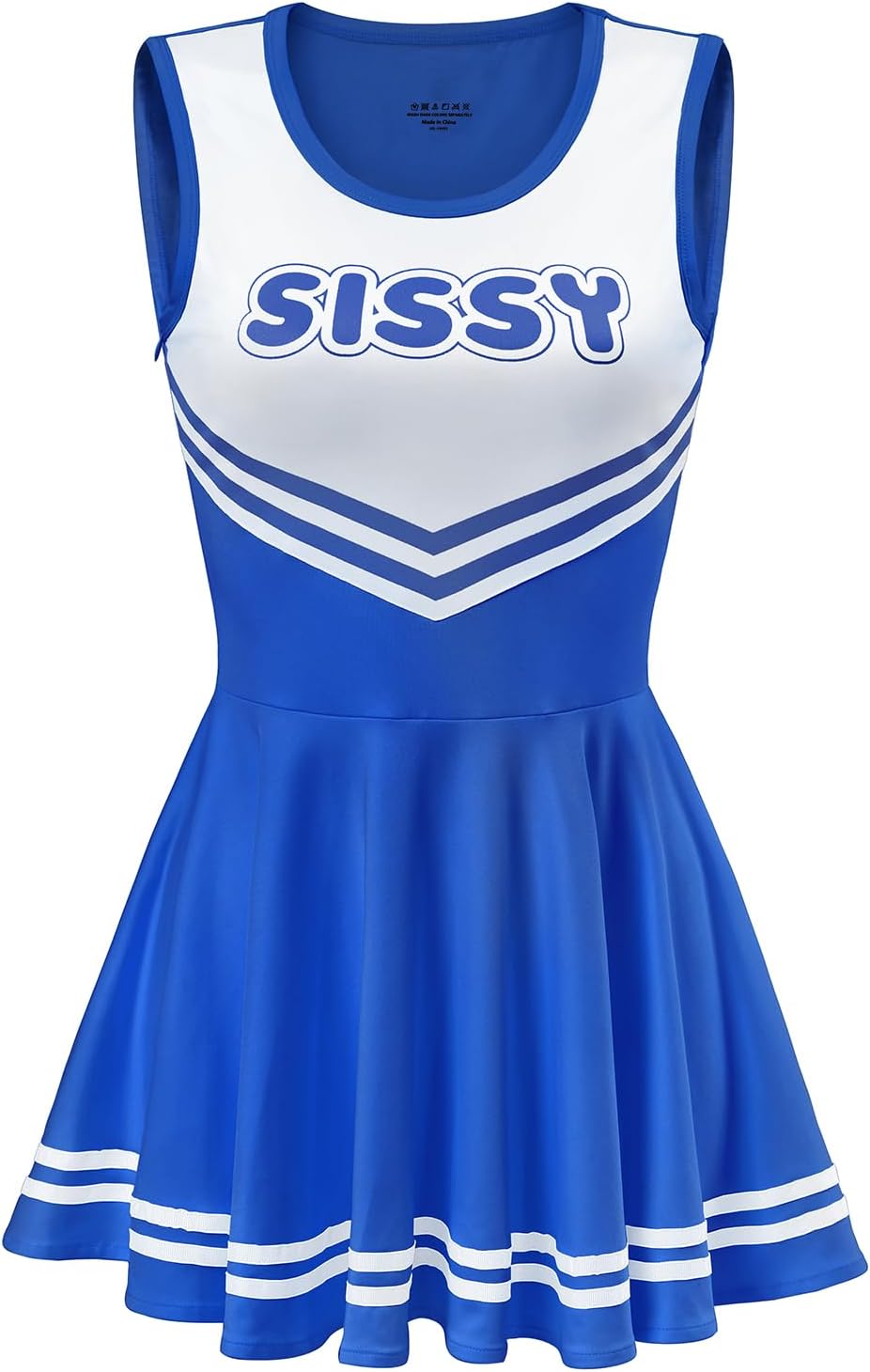 LittleForBig Damen Seidiger Ärmellose Overall Cheer Sissy Bodycon Mini Kleid Rock 4XL Dunkelblau, 4X