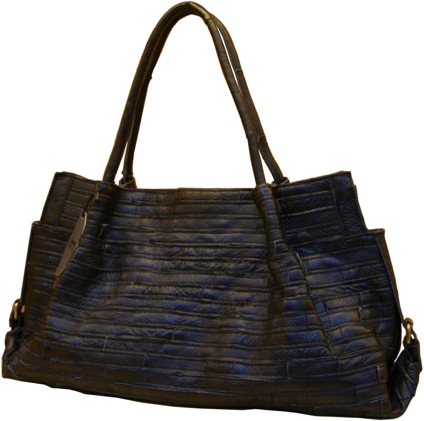 Segater® Damen Multicolor Einkaufstasche Echtes Leder Handtasche Bunte Patchwork Grosse Umhängetasch
