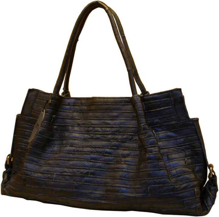 Segater® Damen Multicolor Einkaufstasche Echtes Leder Handtasche Bunte Patchwork Grosse Umhängetasch