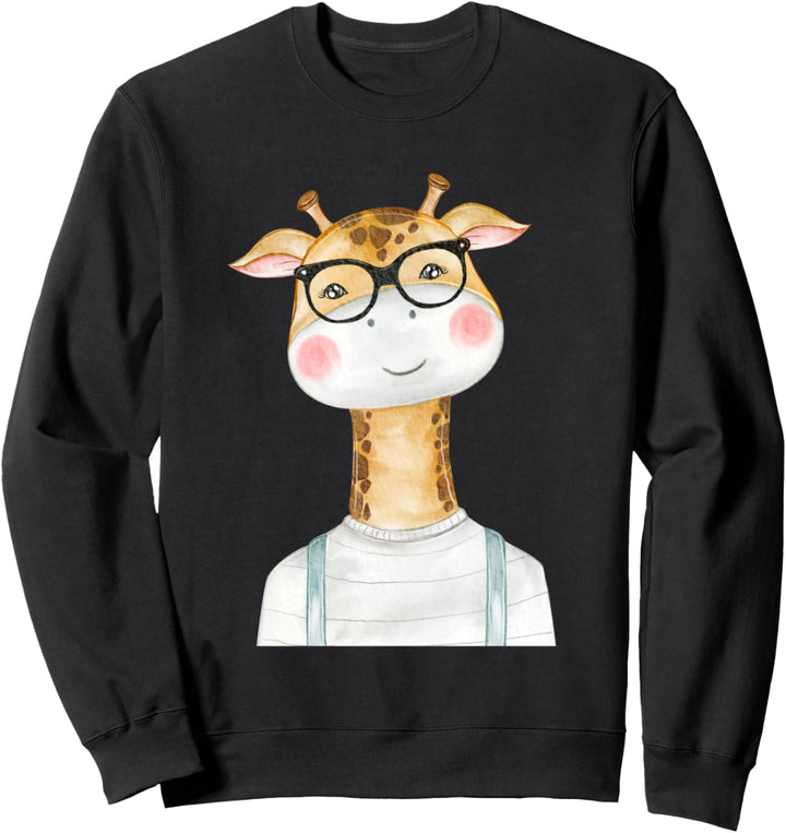 Giraffe mit Nerd Brille Hippie Hipster Zoo Safari Afrika Sweatshirt